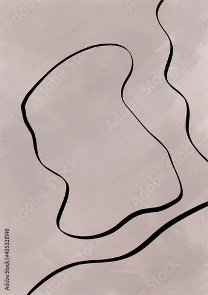 Fototapeta Abstract illustration. Poster. Simple lines on a color background.
