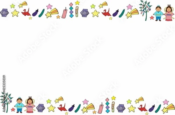 Fototapeta くっきり主線の七夕フレーム