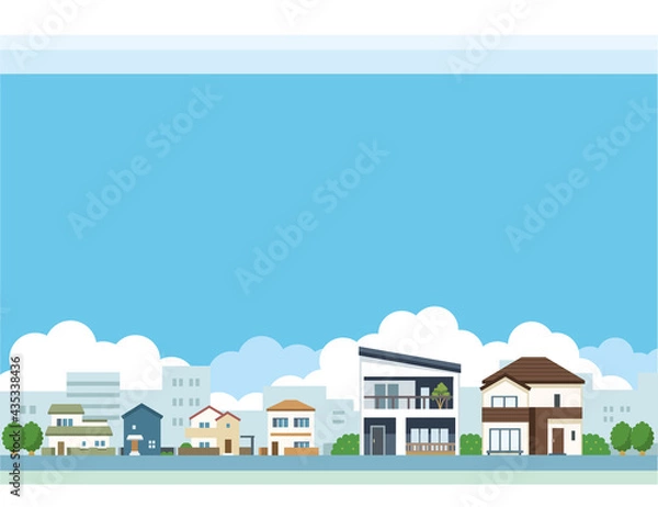 Obraz 住宅街風景のイラスト素材
