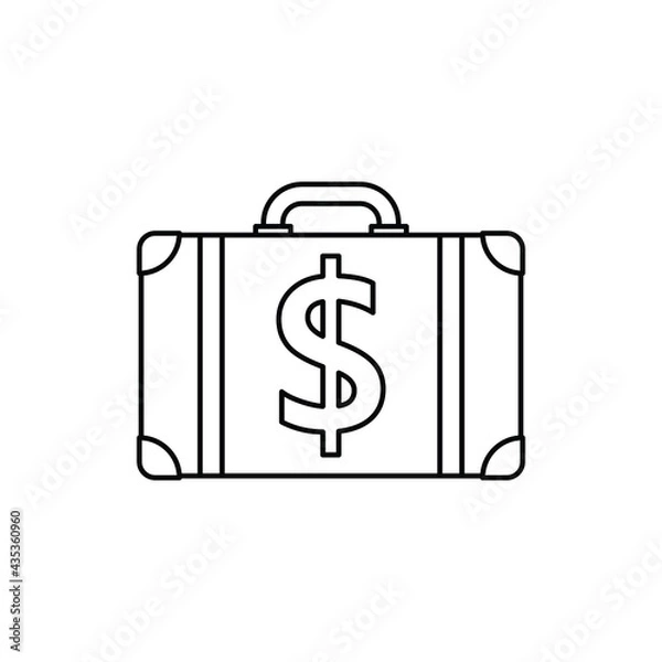 Fototapeta briefcase icon business vector sign