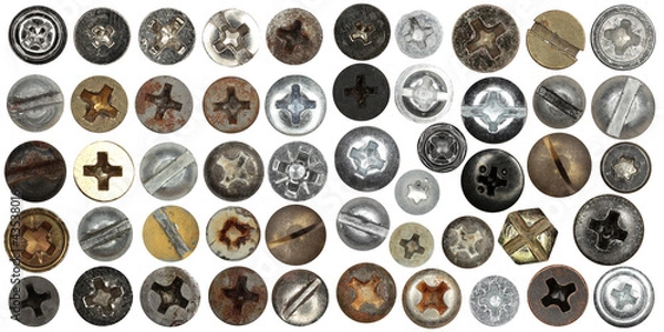 Obraz Kolekcja łbów śrub 3 Super makro