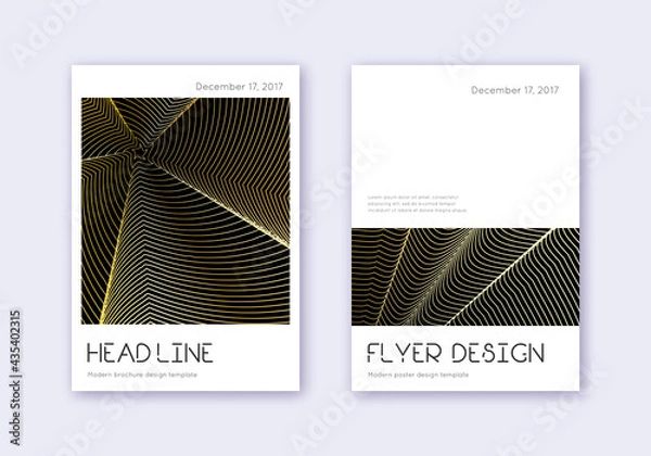 Fototapeta Minimal cover design template set. Gold abstract l