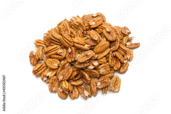Fototapeta Pecan-nut isolated on white background.