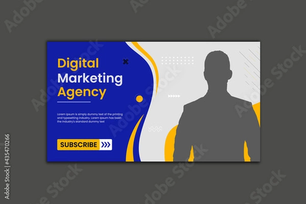 Obraz Digital Marketing Youtube Thumbnail Template Design and Web Banner 