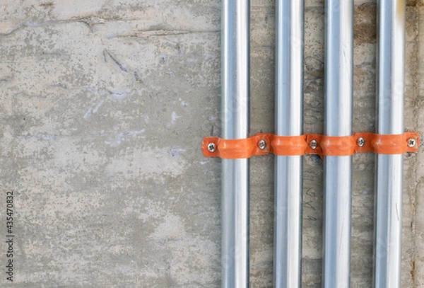 Obraz electrical pipe work in the construction