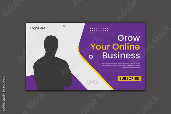 Obraz Business Youtube Thumbnail Template Design and Web Banner 