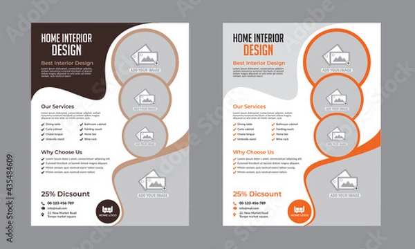 Obraz Interior Design flyer design template very modern