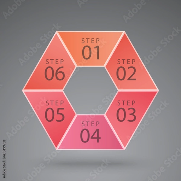 Fototapeta vector infographic hexagon