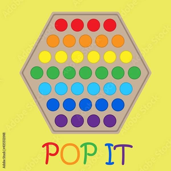 Fototapeta Pop it bright popular novelty antistress toy for the development of fine motor skills of fingers in children and adults