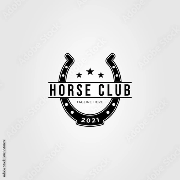 Obraz blacksmith horseshoe stable logo vector illustration design