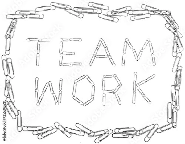 Obraz concept paper clip with Team work