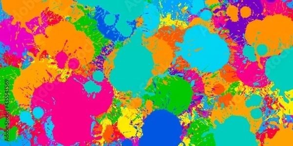 Fototapeta Watercolour splash art retro muti colorful mix colour creative cool pattern background textures illustration 