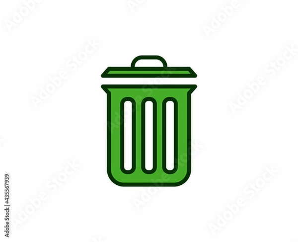 Fototapeta Trash bin flat icon. Single high quality outline symbol for web design or mobile app.  House thin line signs for design logo, visit card, etc. Outline pictogram EPS10