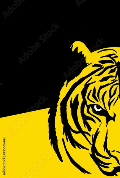 Obraz 2022年　年賀状デザイン　虎　リアル　寅年