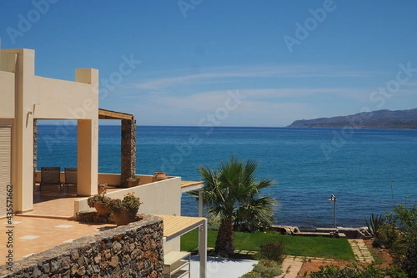 Obraz Piękny widok z willi na morze i góry, Kreta, Grecja