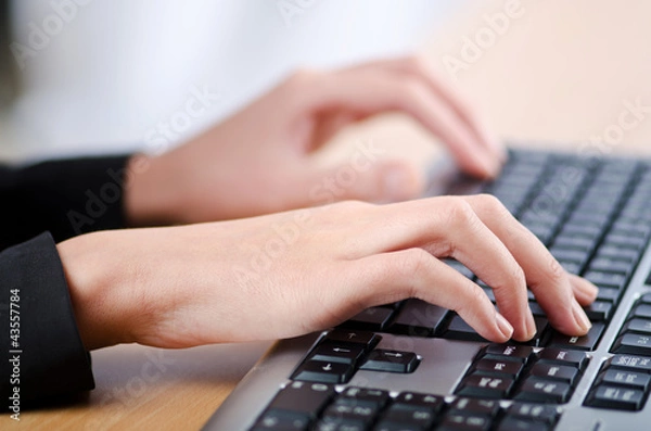 Obraz Hands typing on the keyboard