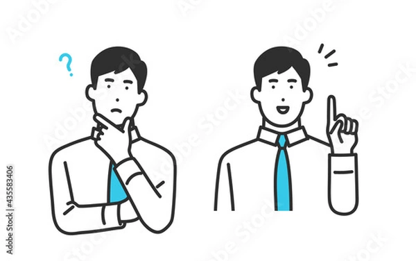 Fototapeta 働く男性社員の表情セットイラスト素材