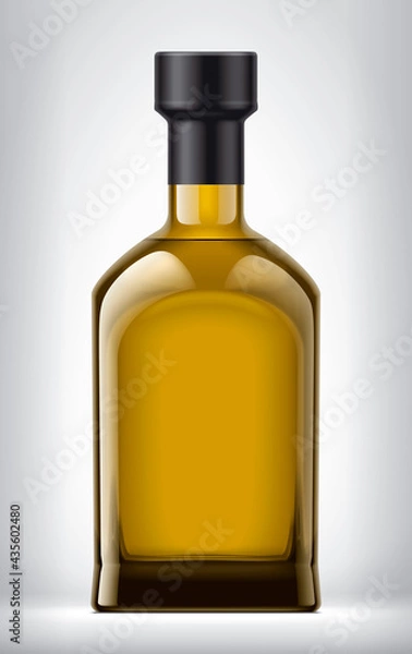 Fototapeta Color Glass bottle on background with Foil