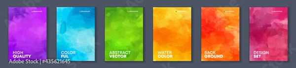 Obraz Bundle set of bright vector colorful watercolor background for poster or brochure cover design
