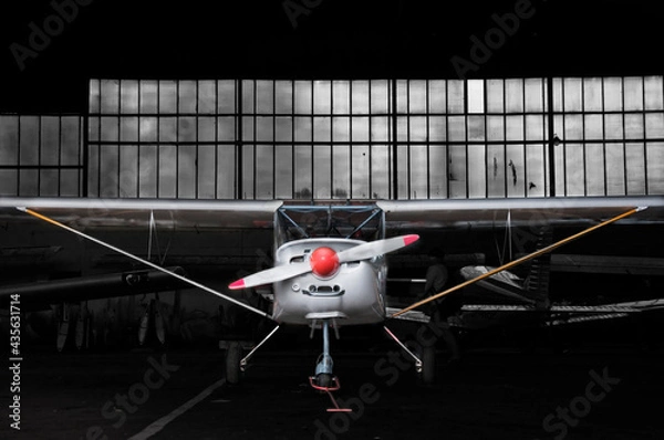 Obraz airplane, the aircraft in the garage and airport