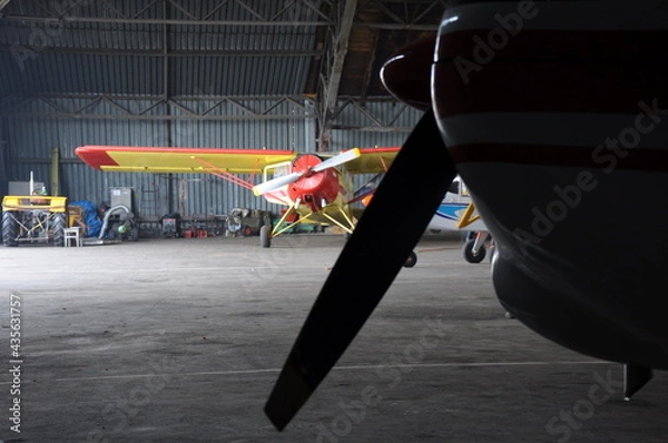 Obraz airplane, the aircraft in the garage and airport
