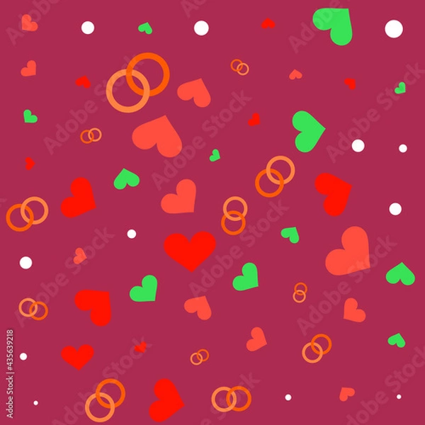 Obraz background hearts and rings
