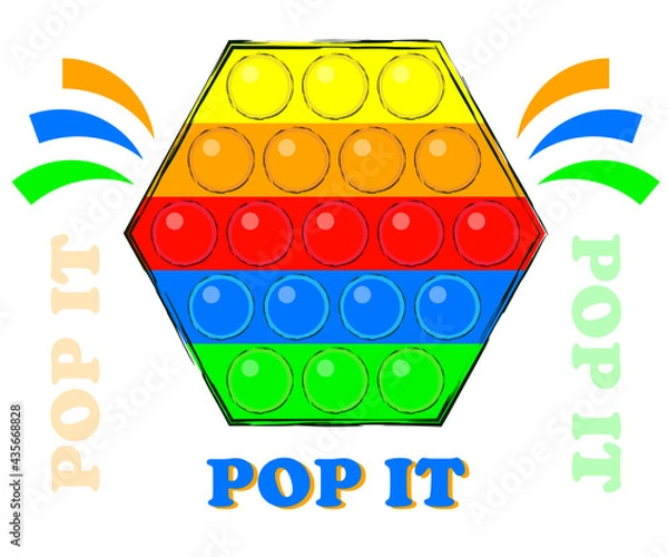 Obraz Pop it simple dimple bright popular novelty antistress toy for the development of fine motor skills of fingers in children and adults
