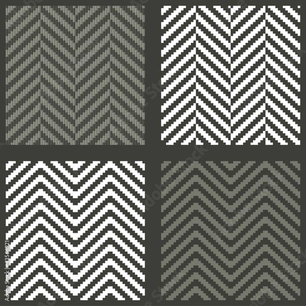 Obraz 4 seamless swatches with lambdoidal herringbone patterns