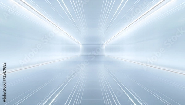 Obraz uturistic tunnel with light. Abstract Spaceship corridor. Future interior background, sci-fi science concept. 3D rendering