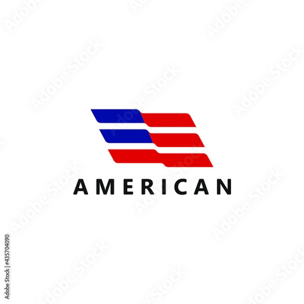 Obraz The American US Flag Waves Logo