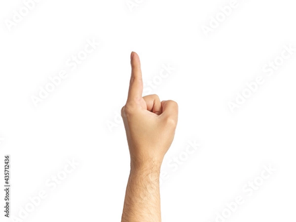 Obraz Pointing finger hand isolated on white background