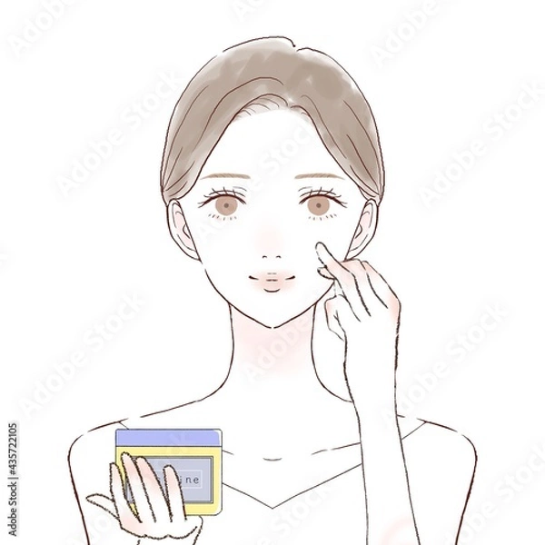Obraz ワセリンを顔に塗って保湿する女性