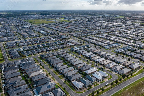 Obraz Aerial photo of contemporary houses in a new suburb in Melbourne