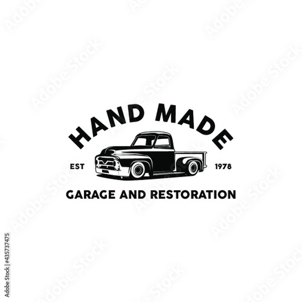 Obraz Handmade garage and restoration logo vector