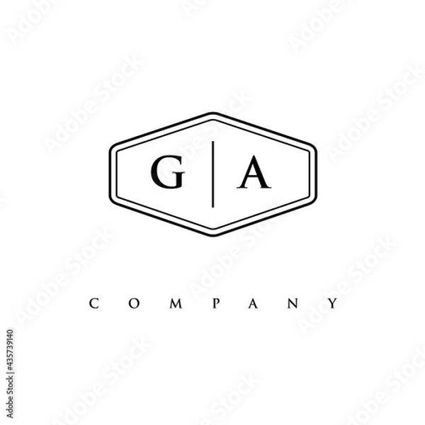 Fototapeta initial GA logo design vector