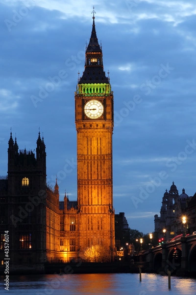 Obraz Illuminated Big Ben at night