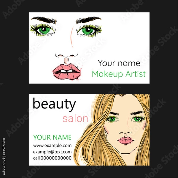 Obraz Vector business card  make up artist