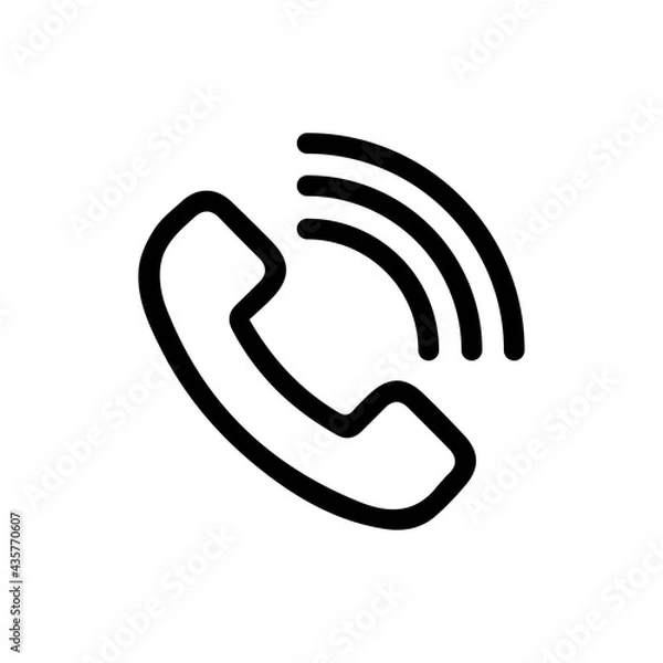 Obraz Vector telephone icon on button on