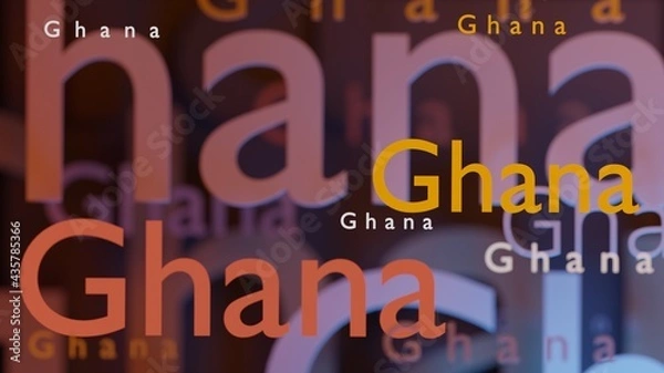 Fototapeta Abstract Ghana 3D TEXT Rendered Poster (3D Artwork)