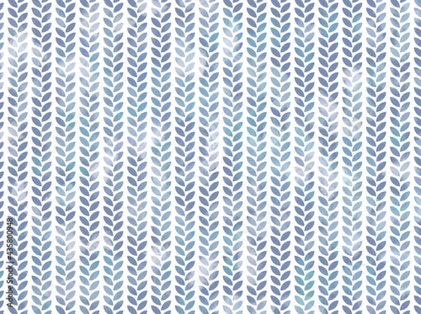 Fototapeta 背景素材　水彩風パターン　植物　青