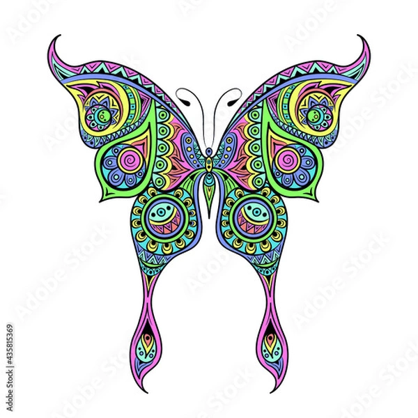 Obraz Vector illustration. Patterned abstract butterfly. EPS 8