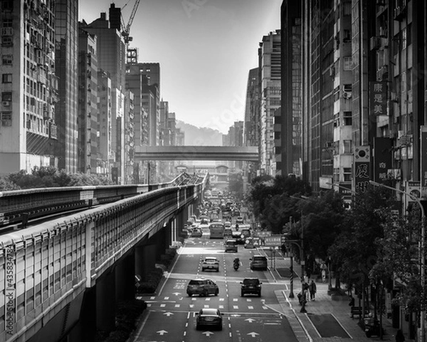 Fototapeta Street Urban shot in Taipei, Taiwan