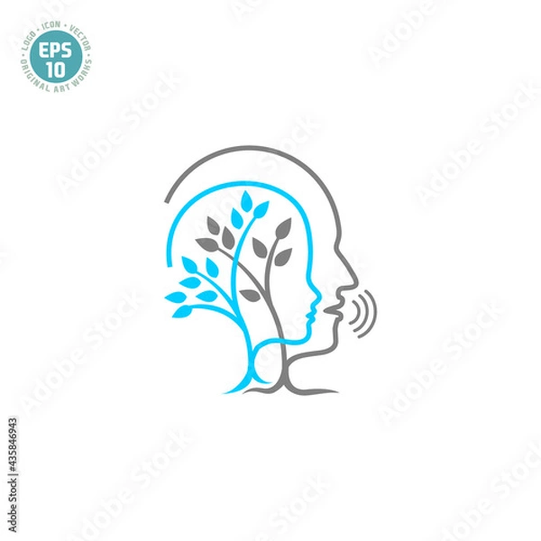 Fototapeta speech therapy logo vector template