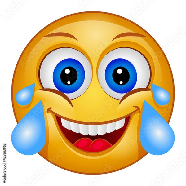 Obraz Gradient style emoji laugh.