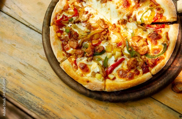 Obraz pizza on a board