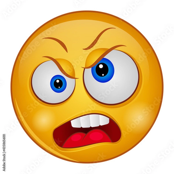 Fototapeta Gradient style emoji angry.