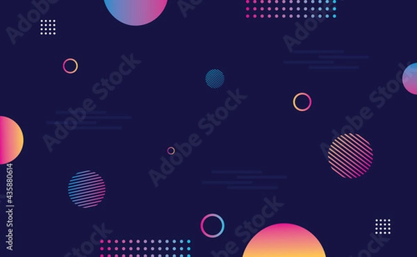 Fototapeta Abstract blue background with geometric shapes design in current style.