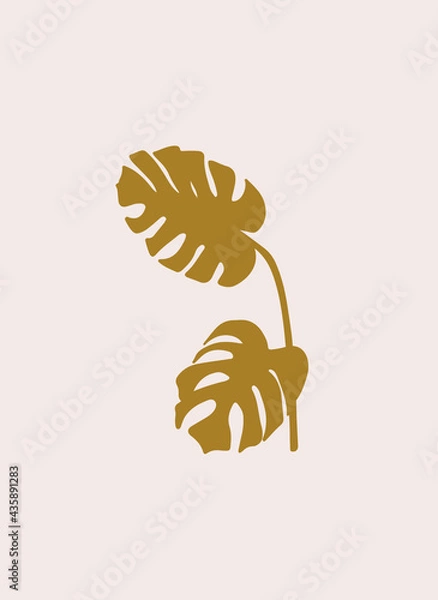 Obraz beautiful golden illustration boho style poster on beige background