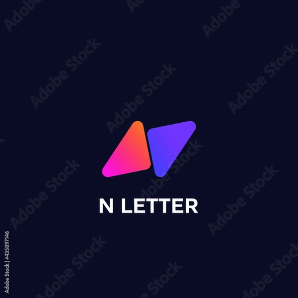 Obraz Abstract and N Letter Logo Template