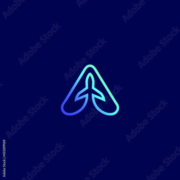 Obraz Airplane- A abstract letter logo template